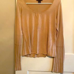 Light camel colored sweater with flared sleeves